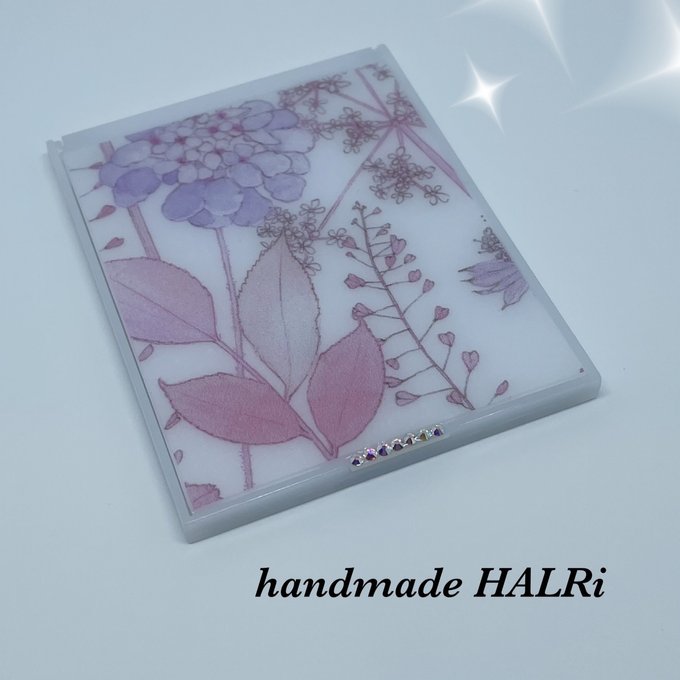 折りたたみミラー◇リバティプリントスワロフスキー handmade HALRi minne 国内最大級のハンドメイド・手作り通販サイト