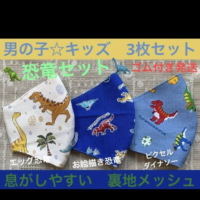 子ども マスク キッズ 水色 白 幼児 男の子 3枚 ステゴ 恐竜 ティラノ 青 子供用マスク | siliconerecycling.com