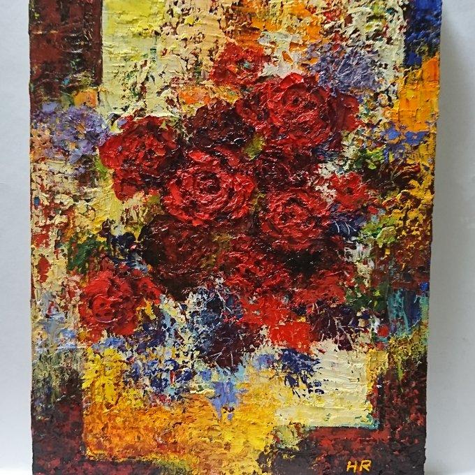 油絵 絵画 薔薇 - HR | minne 国内最大級のハンドメイド 油絵 絵画 薔薇 - HR | minne 国内最大級のハンドメイド
