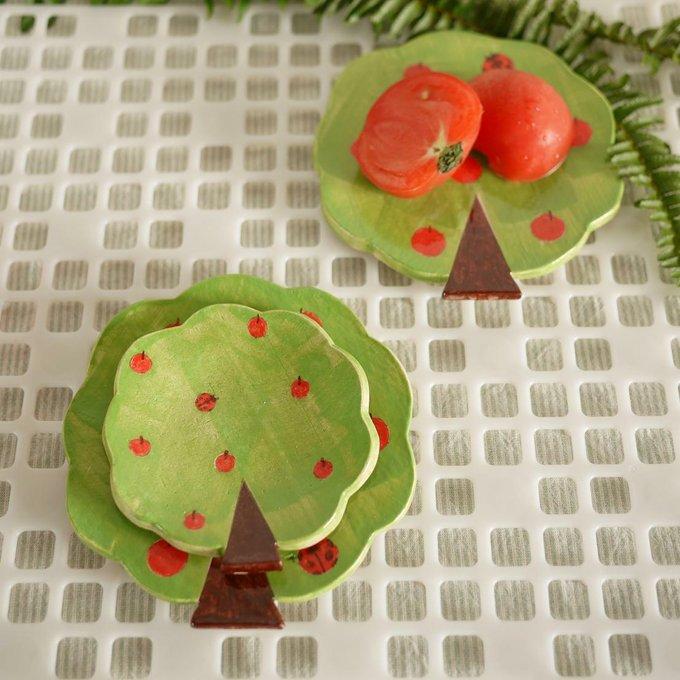 【再販×5】りんごの木の小皿 - Meijiji pottery | minne 国内最大級のハンドメイド・手作り通販サイト