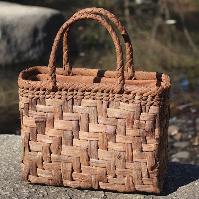 母の日 ギフト プレゼント 六角花結び編み 山葡萄 かごバッグ 母の日 ギフト プレゼント 六角花結び編み 山葡萄 かごバッグ