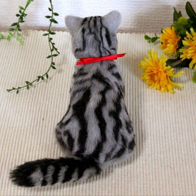 羊毛フェルト 猫 アメリカンショートヘア 子猫 座りポーズ 羊毛フェルト 猫 アメリカンショートヘア 子猫 座りポーズ