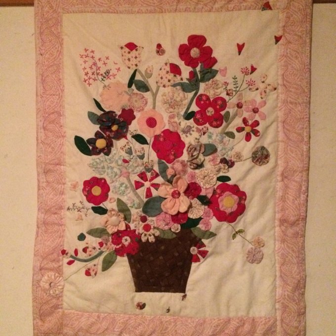 立体の花アッルリケ花かごパッチワーク縦73 - KIJITORAYUZU'S 立体の花アッルリケ花かごパッチワーク縦73 - KIJITORAYUZU'S