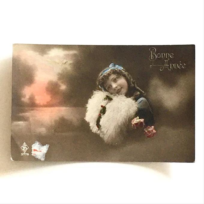 【SALE/67%OFF】 アンティークポストカード リボンの少女