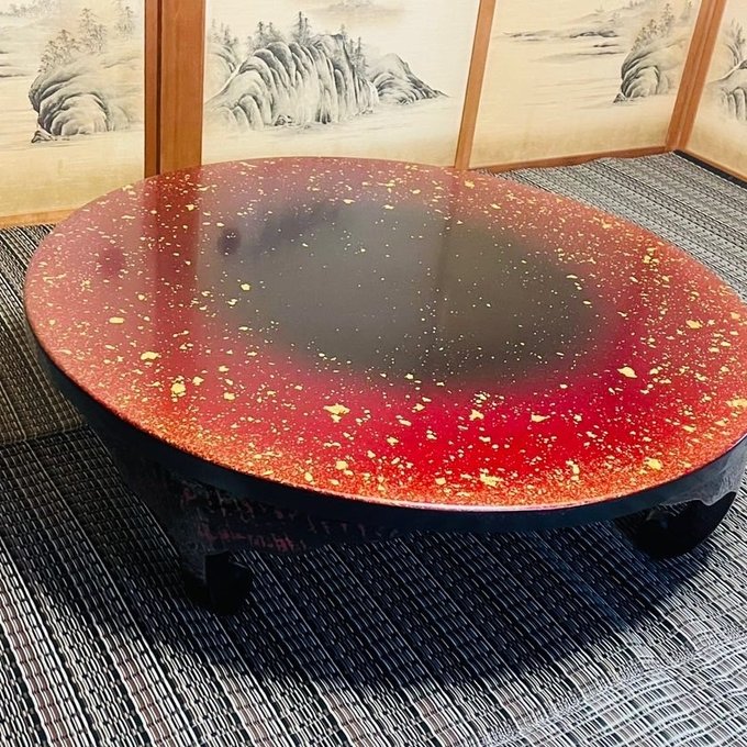 丸座卓 丸テーブル 純金箔入り-frigate-ec.com