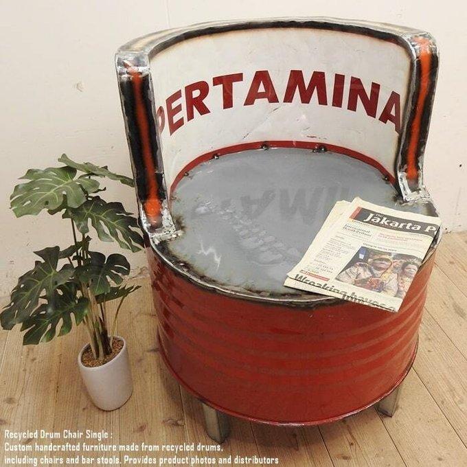 1点物 ドラム缶をリメイクしたチェア1P I 1人掛け スチール椅子 1点物 ドラム缶をリメイクしたチェア1P I 1人掛け スチール椅子
