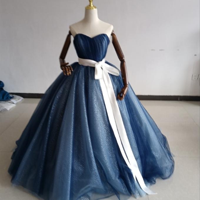 豪華! カラードレス 青/ブルー キラキラチュール 結婚式/披露宴 豪華! カラードレス 青/ブルー キラキラチュール 結婚式/披露宴