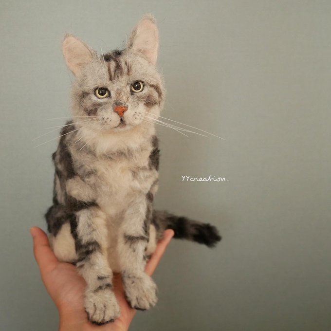 羊毛フェルト オーダー猫 めざし様 (ねこのきもちWEB版に掲載 羊毛フェルト オーダー猫 めざし様 (ねこのきもちWEB版に掲載