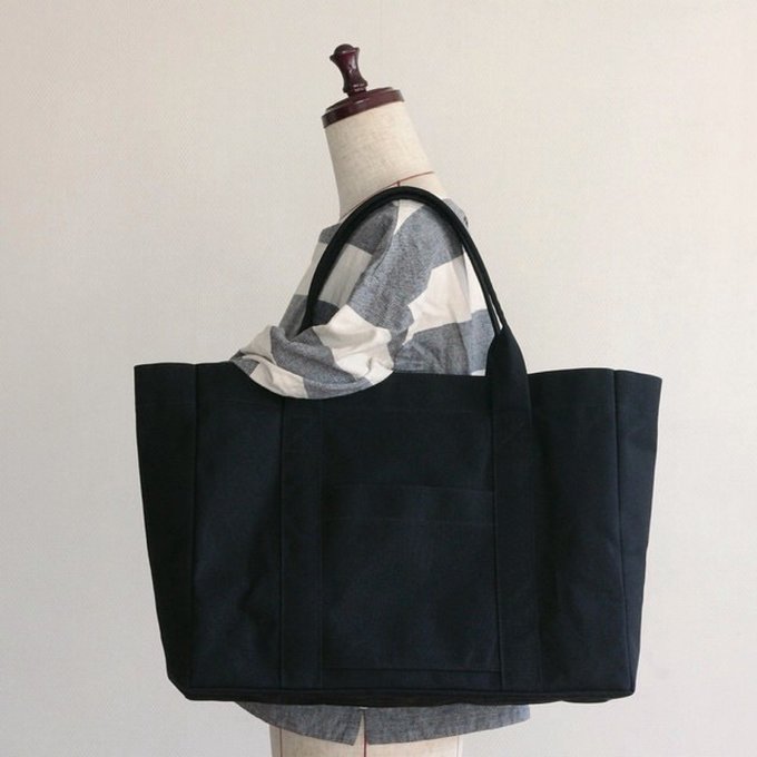 トートバッグ 01 A3サイズ 黒 帆布 aoya bags minne 国内最大級のハンドメイド・手作り通販サイト