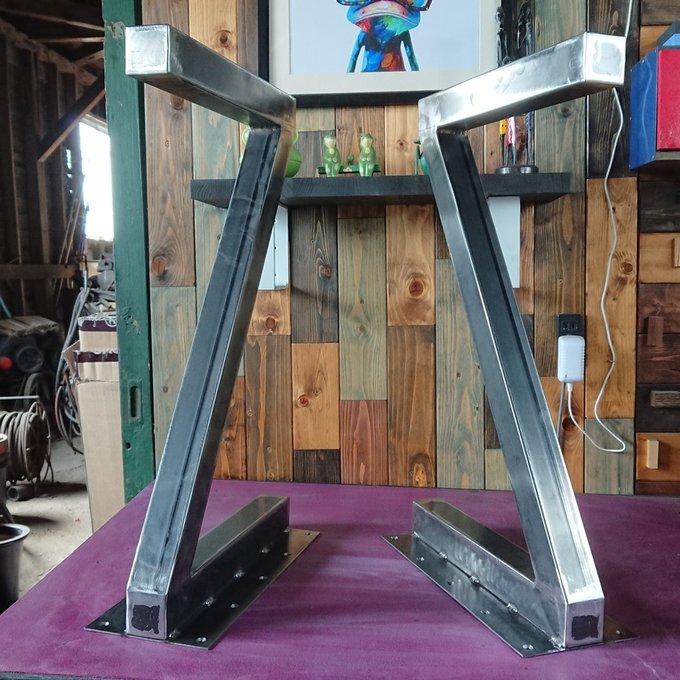 無塗装でアイアンな極太鉄脚 8型 2脚ver ダイニングテーブル DIY