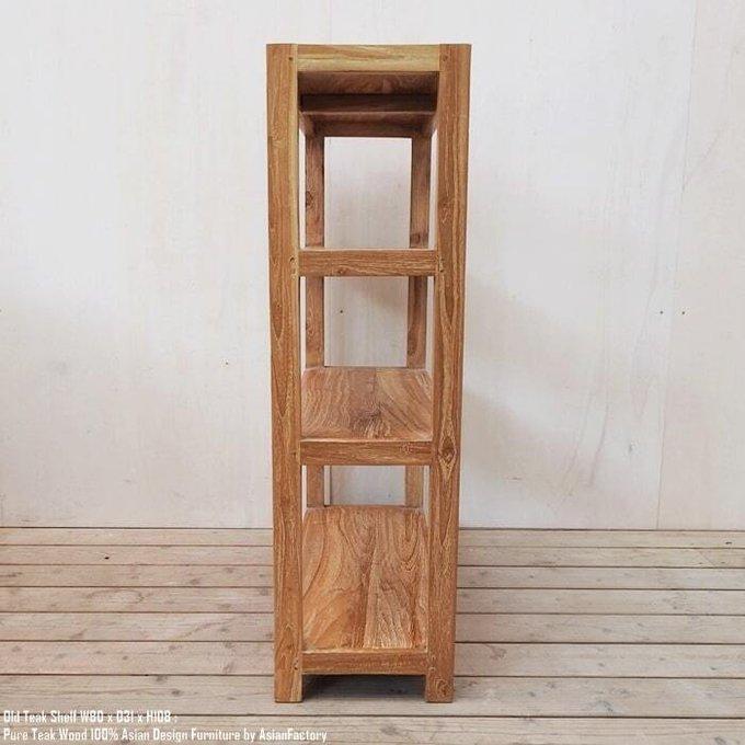 オールドチーク無垢材 4段ラック 幅80cm×高さ108cm オーディオ オールドチーク無垢材 4段ラック 幅80cm×高さ108cm オーディオ
