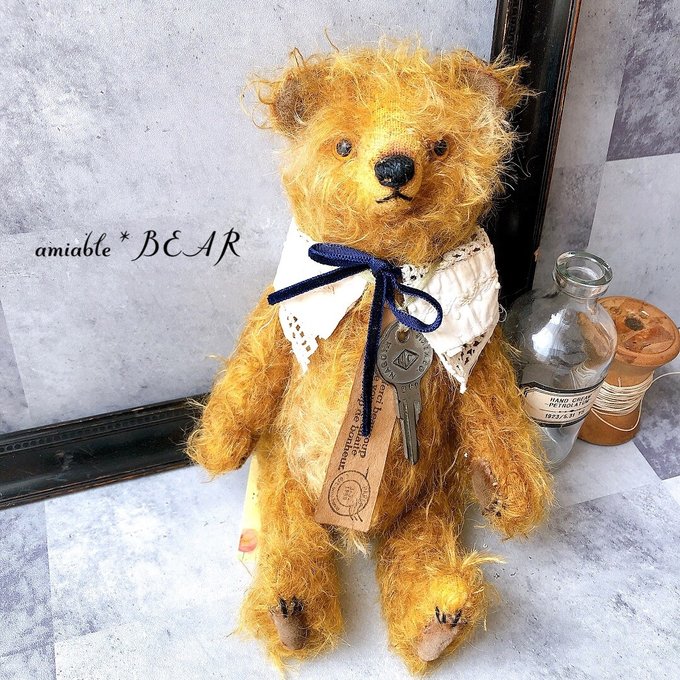 アンティーク風テディベア*むら染めモヘアのベア - aimable*BEAR アンティーク風テディベア*むら染めモヘアのベア - aimable*BEAR