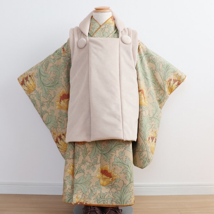 3歳着物被布セット(七五三着物) オーダー品 ウィリアムモリス 七五三