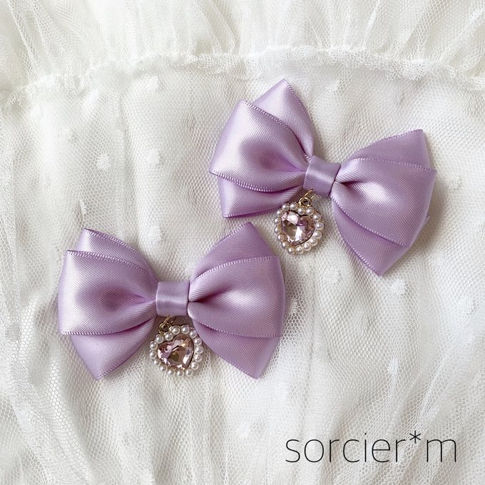 Jewel ♡ ギンガムチェック 量産型リボン へアクリップ ムラサキ Jewel ♡ ギンガムチェック 量産型リボン へアクリップ ムラサキ