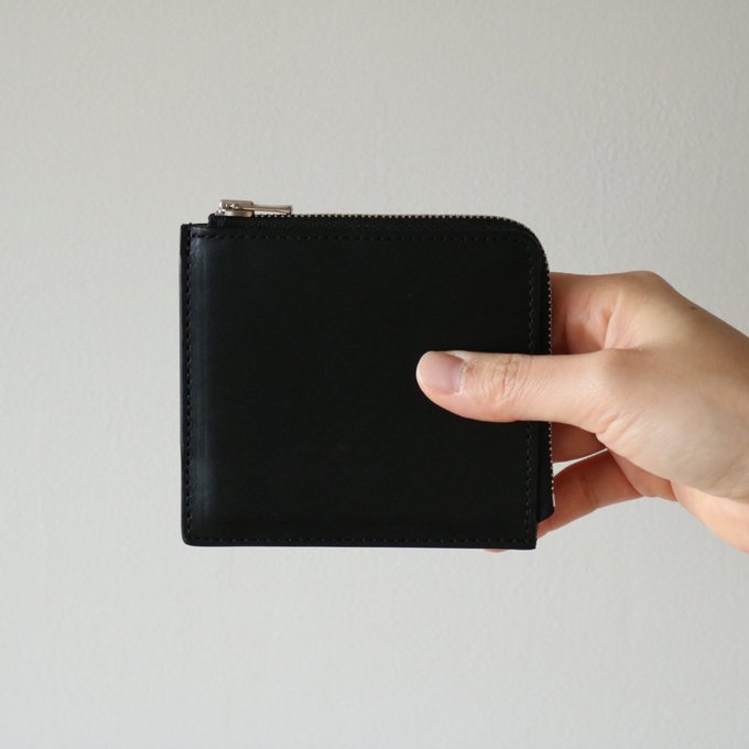 レザー Lジップウォレット|コンパクト財布 ブラック 黒 レザー Lジップウォレット|コンパクト財布 ブラック 黒