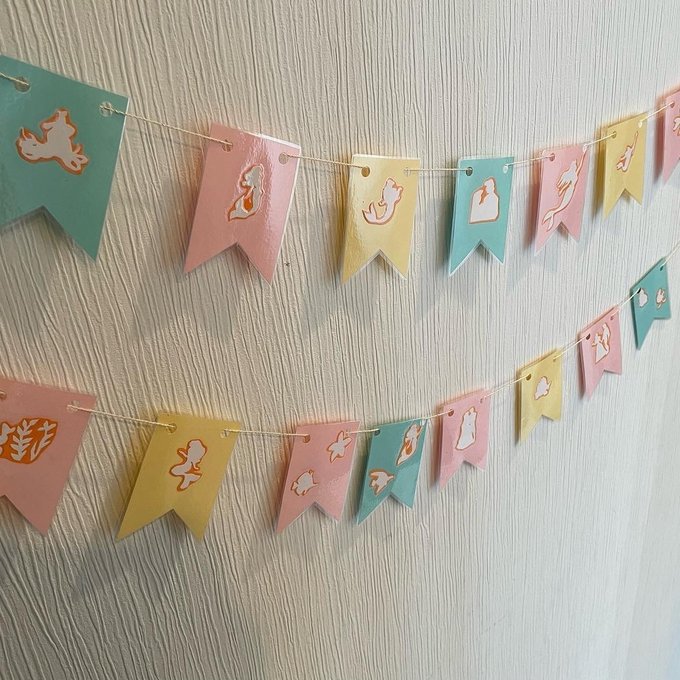 ハンドメイド シルエット柄ガーランド🚩