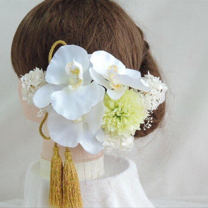 A483 卒業式 袴 結婚式 髪飾り 成人式 白 胡蝶蘭 ホワイト 和装 A483 卒業式 袴 結婚式 髪飾り 成人式 白 胡蝶蘭 ホワイト 和装