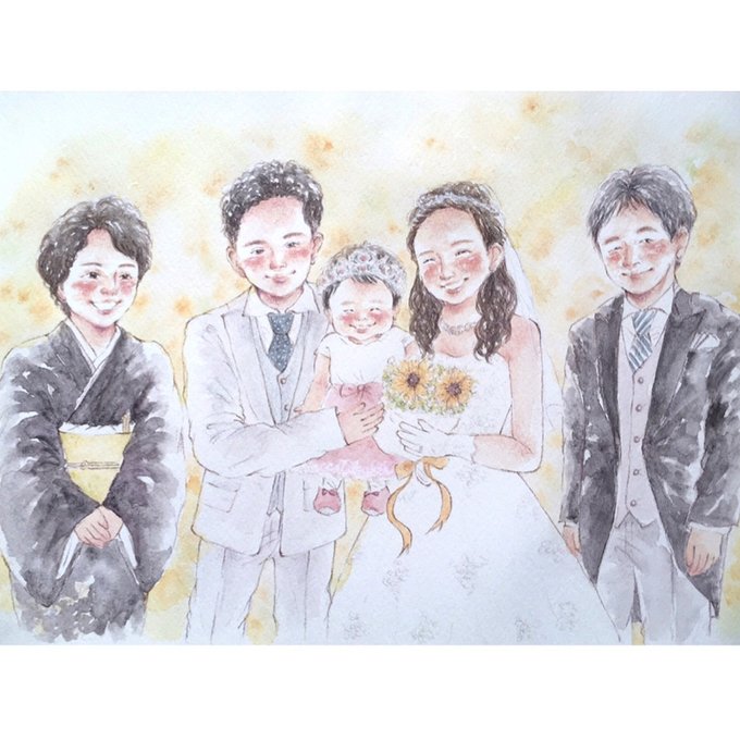 ウェルカムボード　結婚式小物イラストオーダー　メッセージカード　似顔絵　SALE