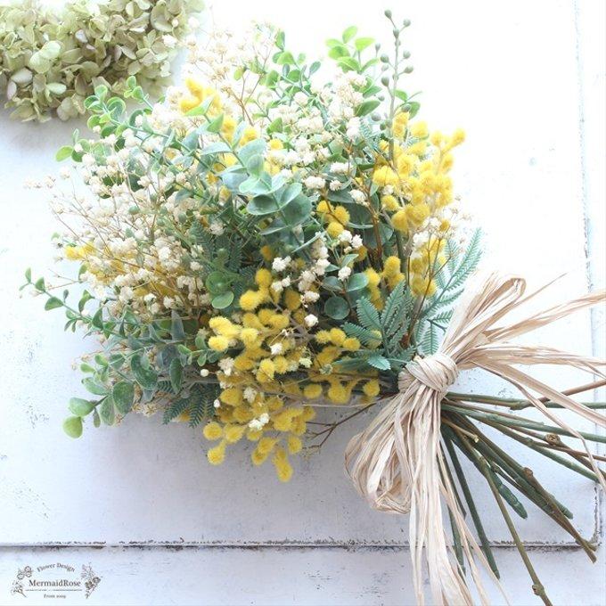 ミモザとかすみ草とユーカリの草原ブーケ&ブートニア ミモザとかすみ草とユーカリの草原ブーケ&ブートニア