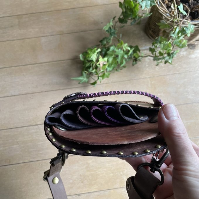 手染めブラウンマーブルのまあるいシザーケース 手染めブラウンマーブルのまあるいシザーケース