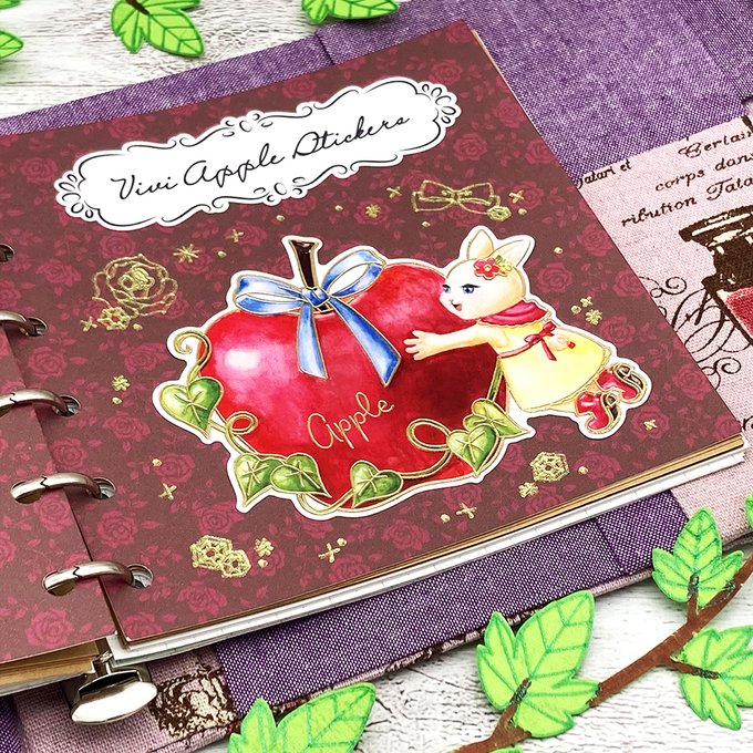 ヴィヴィの箔押しリンゴシール(3サイズ合計7枚入り)ウサギのヴィヴィちゃんを水彩画で描き、箔押しシール にしました。真っ赤なリンゴと黄色いワンピースのヴィヴィちゃんが可愛い豪華なシールです。 - re:day craft | minne  国内最大級のハンドメイド・手作り通販サイト