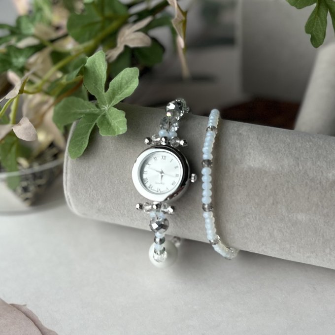 二重ブレスレット時計☆シルバー - HARU + Life Jewelry 二重ブレスレット時計☆シルバー - HARU + Life Jewelry