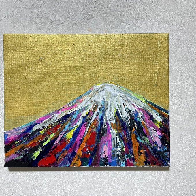 油絵 油彩画 現代アート 富士 富士山 真作 絵画 原画 抽象画 風景画