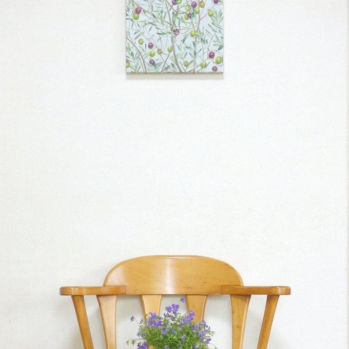 植物画「オリーブ」アクリル着彩画 - Chima works. | minne 国内 植物画「オリーブ」アクリル着彩画 - Chima works. | minne 国内