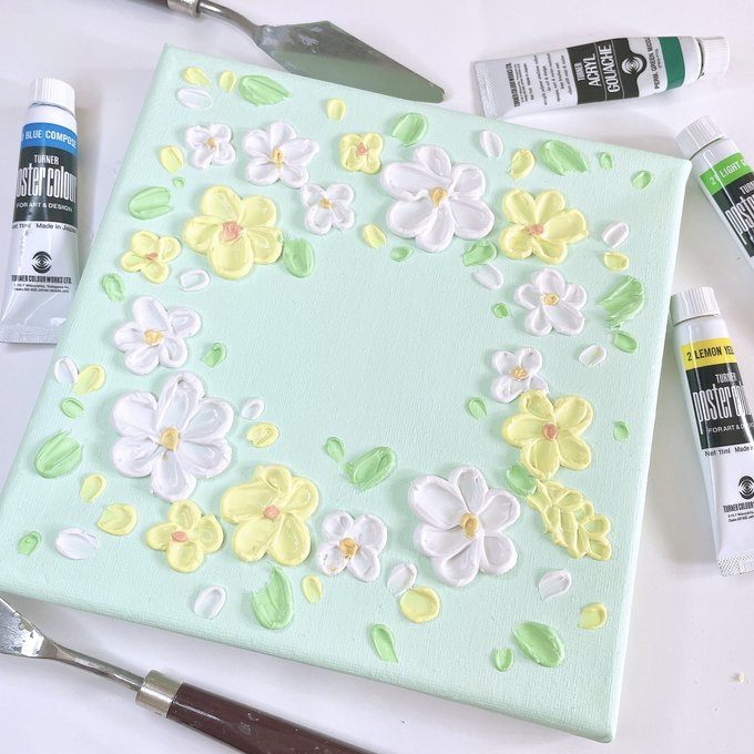 インテリアアート/立体的な絵の具/花/アクリル絵具 - Miella インテリアアート/立体的な絵の具/花/アクリル絵具 - Miella