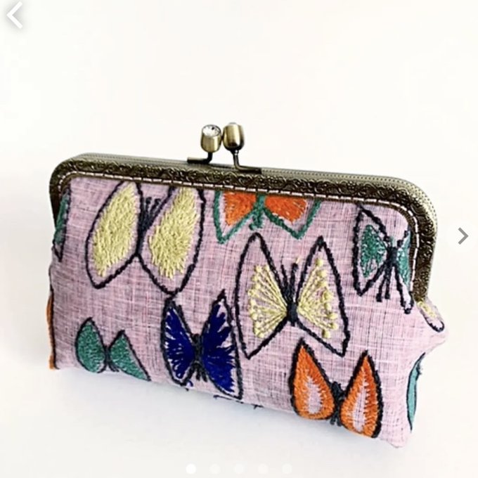 ミナペルホネン がま口バッグ ハンドメイド anemone 偉 【 一点物 】 ミナペルホネン がま口バッグ ハンドメイド anemone 偉 【 一点物 】