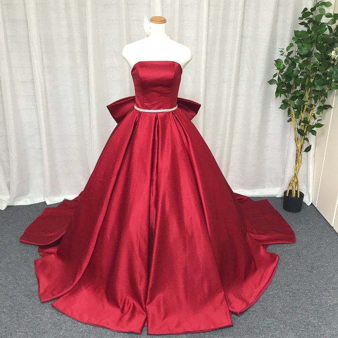 サテンのバックリボンウェディングドレス、ハンドメイドドレス サテンのバックリボンウェディングドレス、ハンドメイドドレス