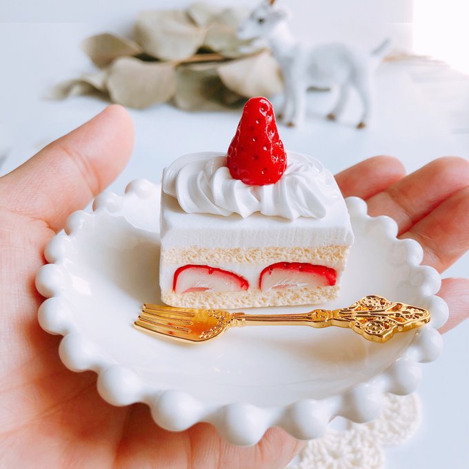 真っ赤な苺のショートケーキ オブジェ フェイクスイーツ