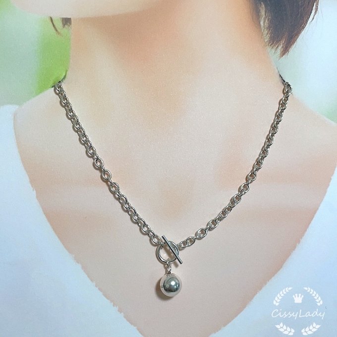 シルバー シンプル OT マンテルチェーンネックレス tバー シルバー シンプル OT マンテルチェーンネックレス tバー