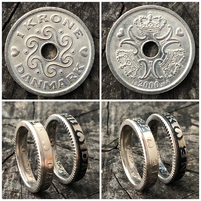 デンマークコインリング　幸せのコインリング　ハートのデザイン　指輪　外国コイン 0