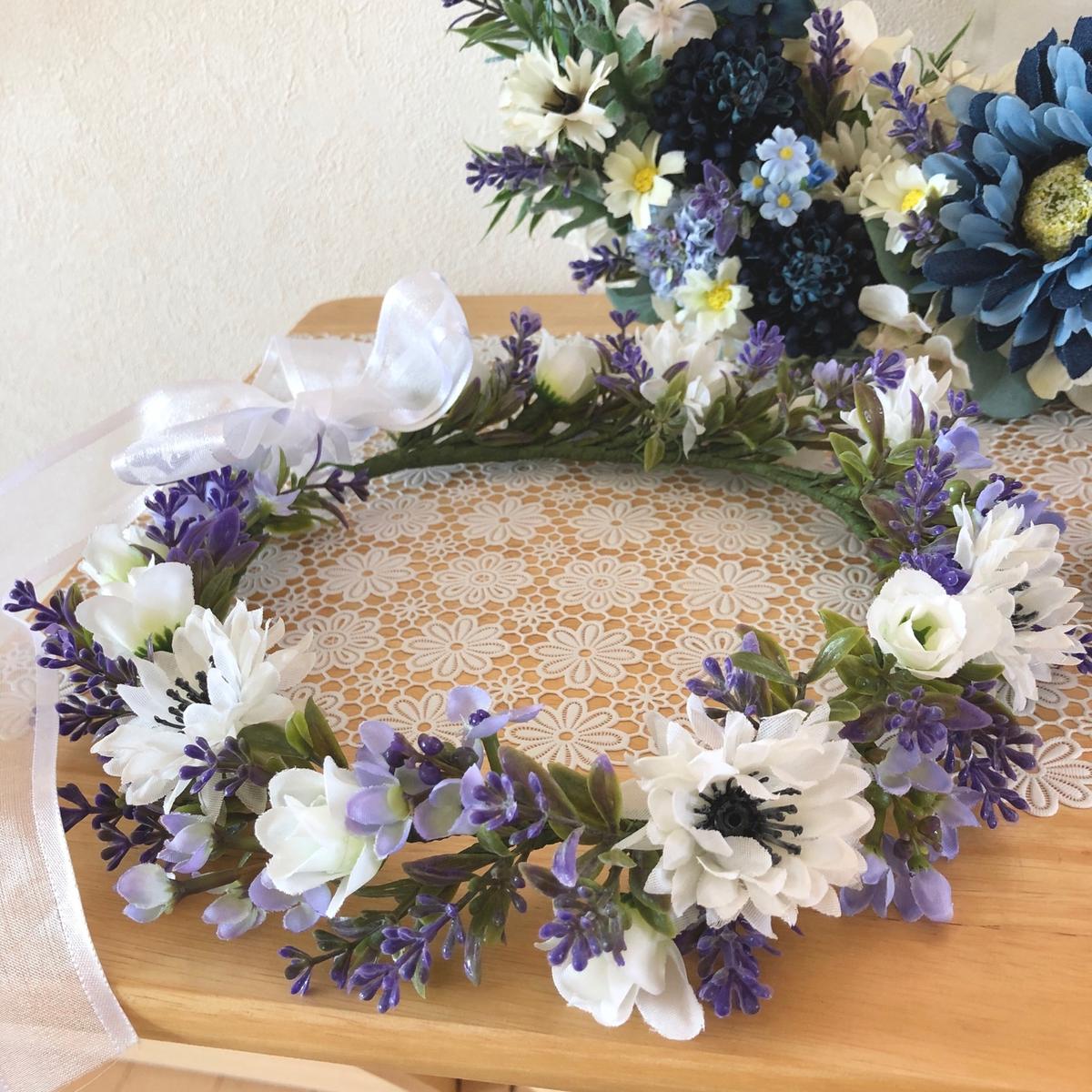 リースブーケ♡花かんむり♡ブートニアの3セット グレイッシュ リースブーケ♡花かんむり♡ブートニアの3セット グレイッシュ