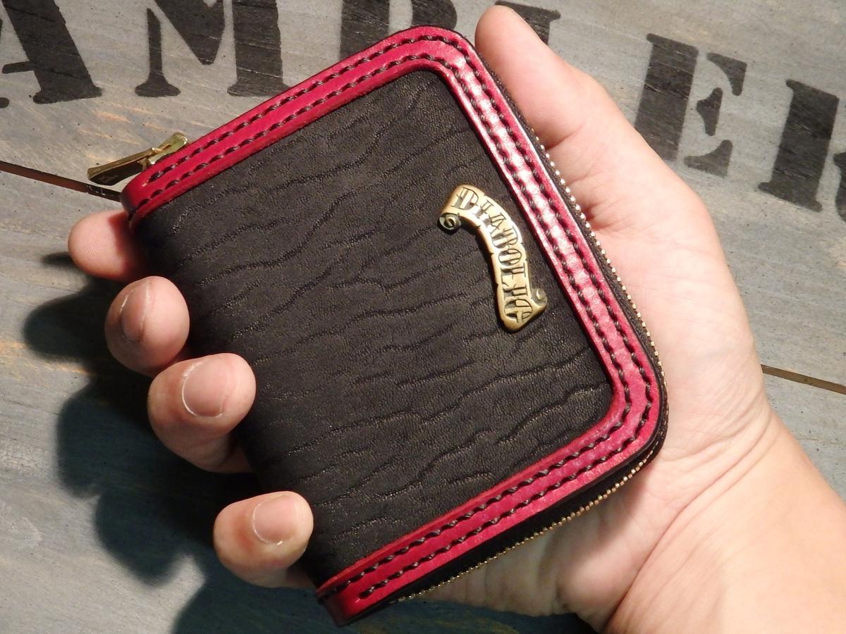 小銭入れ コインケース シールスキン サドルレザー アザラシ革 革財布 真鍮パーツ レザークラフト 革小物 限定品 新品未使用 即決 10