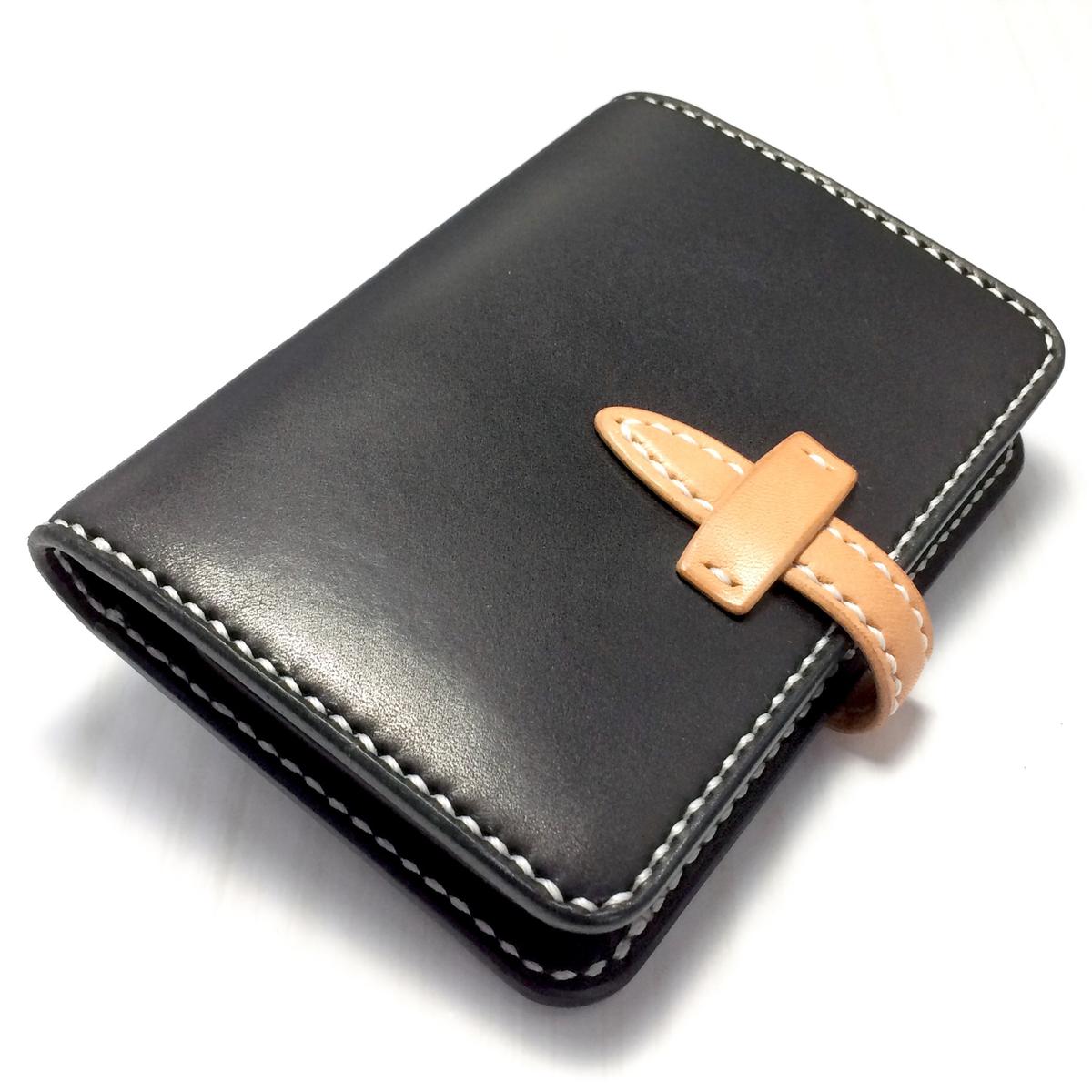 本革 二つ折り財布(小銭入れ無し) / レザー ミドルウォレット