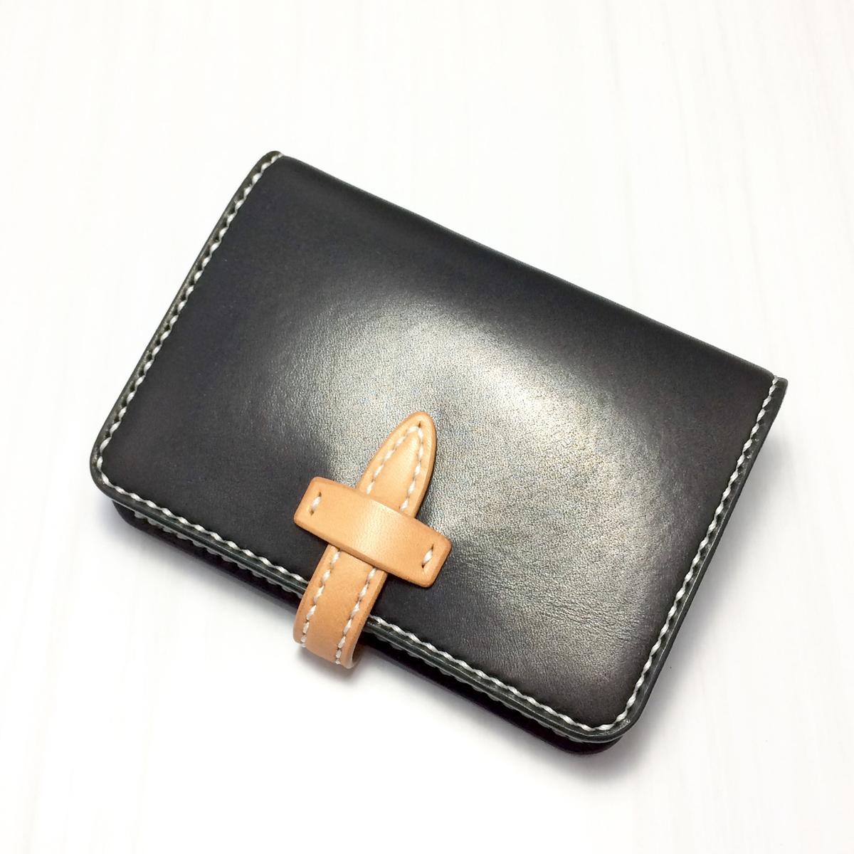 本革 二つ折り財布(小銭入れ無し) / レザー ミドルウォレット
