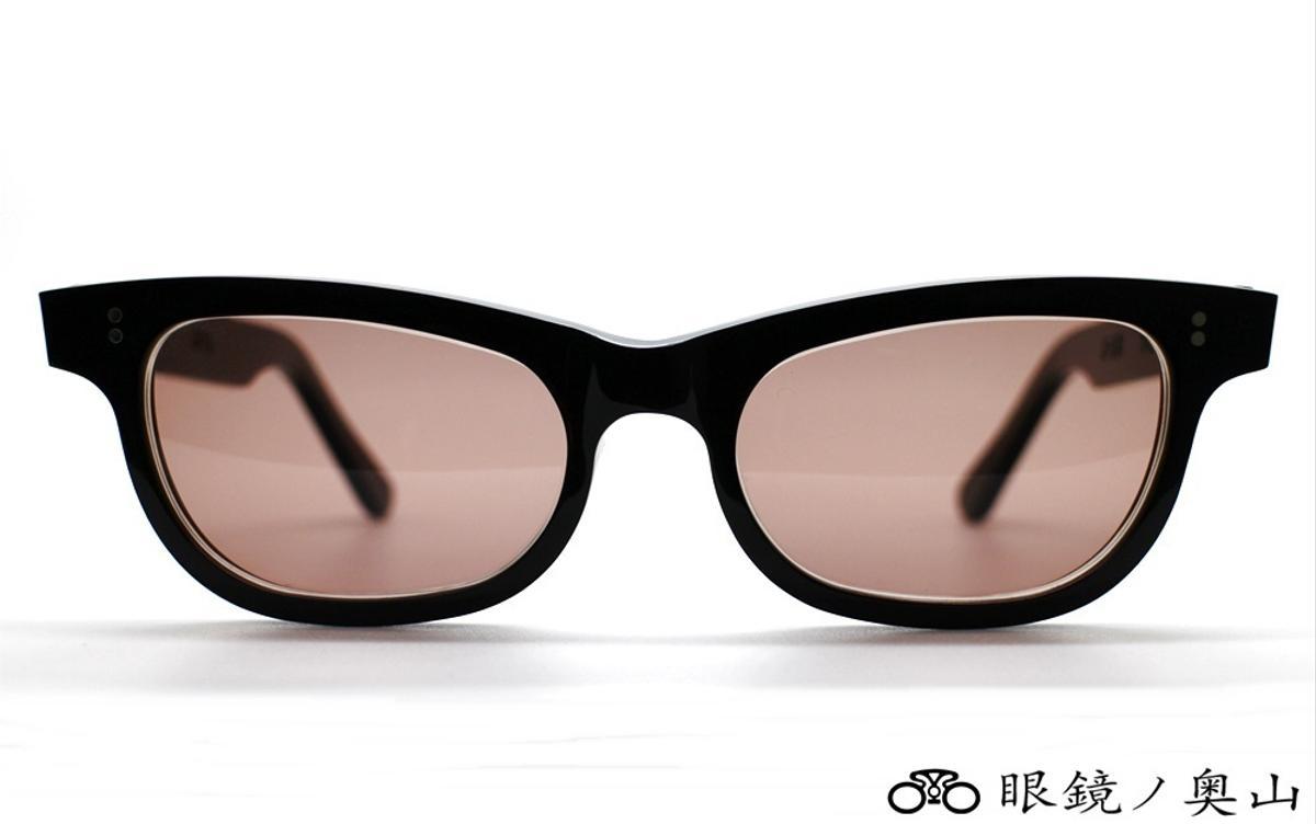 眼鏡ノ奥山がオーダーメイド眼鏡で長年培った沢山のお客様のお顔の寸法から算出したグッドサイズのセルロイドサングラス4-BB