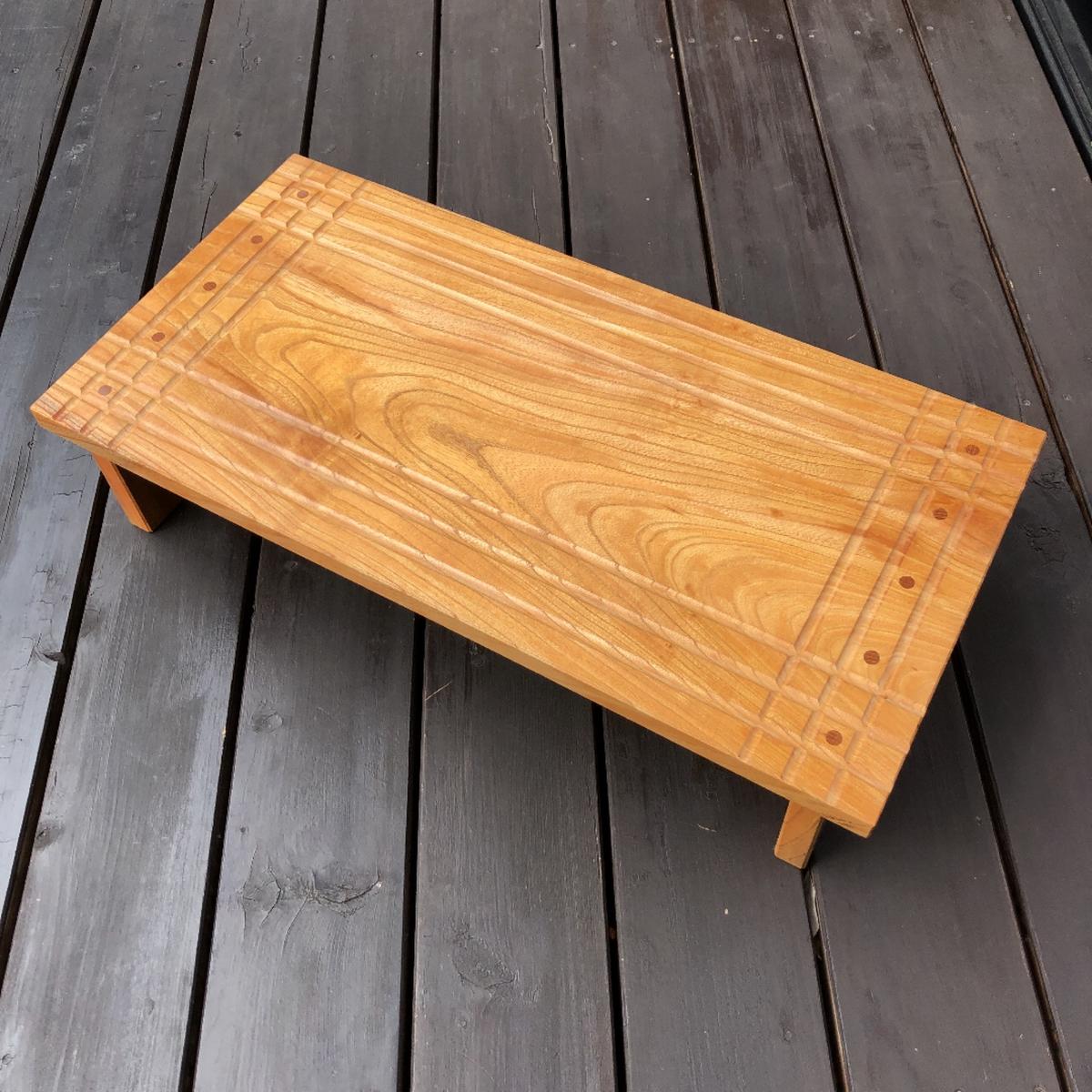 欅の木製玄関台 踏み台 ステップ 補助台