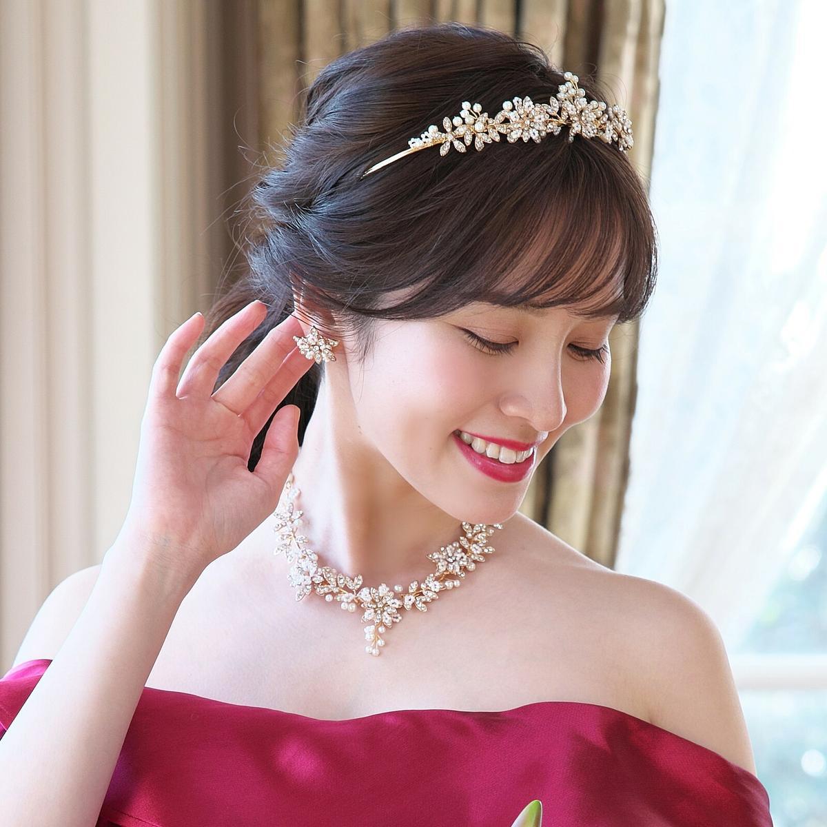 人気特価 ゴールド⭐︎ リーフ パールピアス ウェディングアクセサリー