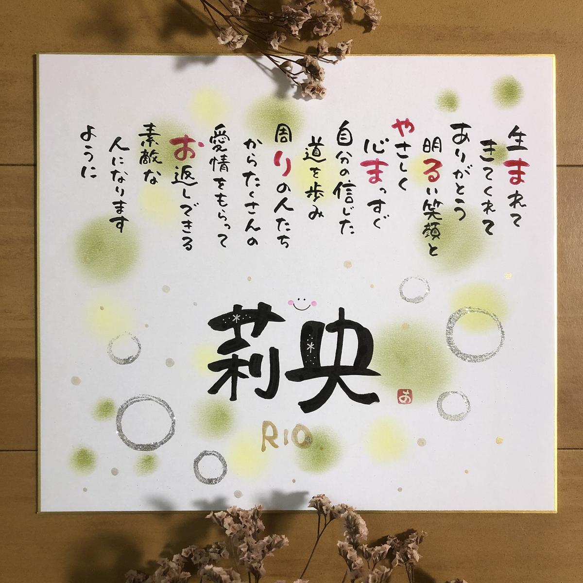 感謝を伝えるネーム入りポエム、祝卒寿、還暦祝い、筆文字、ポエム