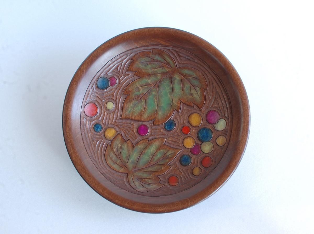 木彫りの菓子鉢『葡萄』