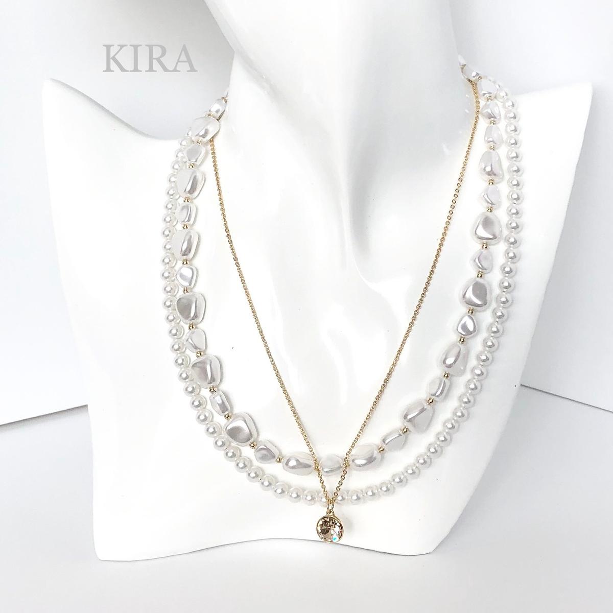 ✨パール&チェーン✨1連ずつにもなる✨3連ネックレス ✨【 ✨パール&チェーン✨1連ずつにもなる✨3連ネックレス ✨【
