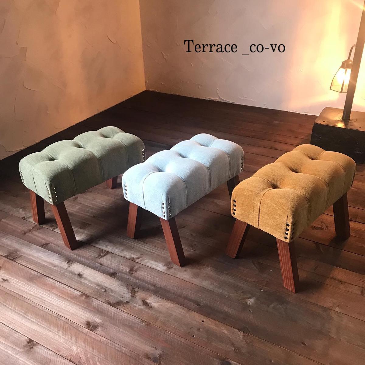 和紙ベルベット スツール 『earth colour 森』「緑色」 チェア・椅子 和紙ベルベット スツール 『earth colour 森』「緑色」 チェア・椅子