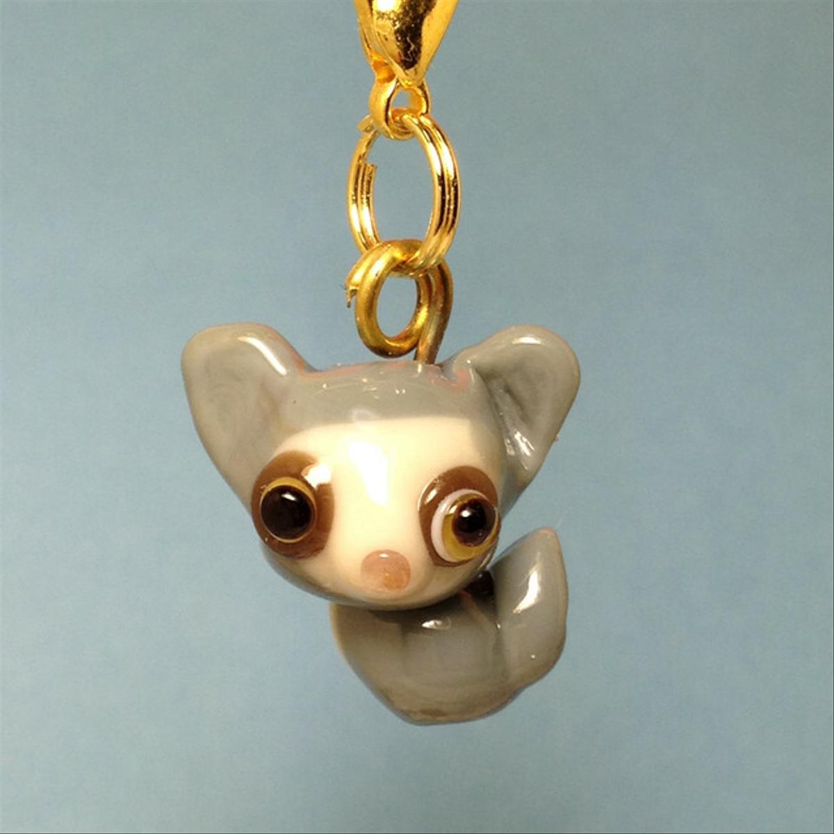 受注生産 動物とんぼ玉チャーム 【ナマケモノ・マンドリル・リスザル