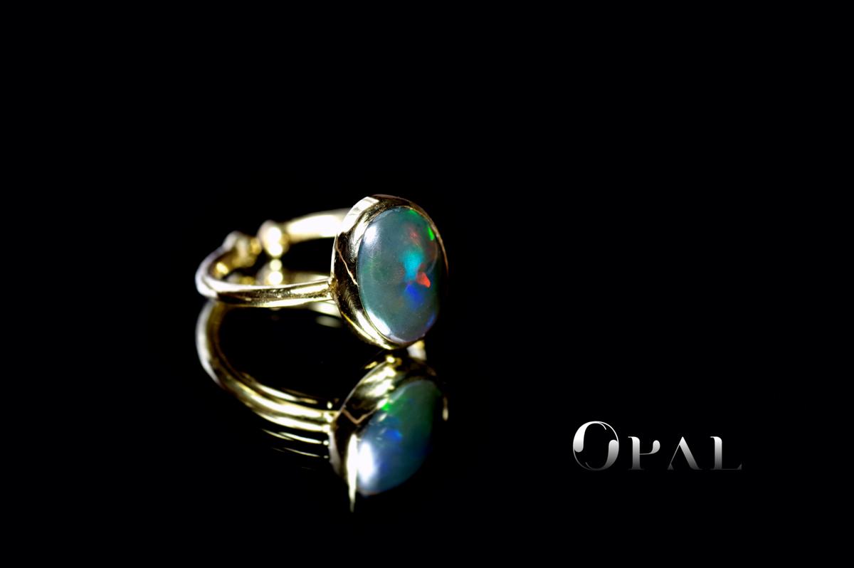 New『Black Opal』の世界でひとつの天然石リングsilver925 + 22kgf