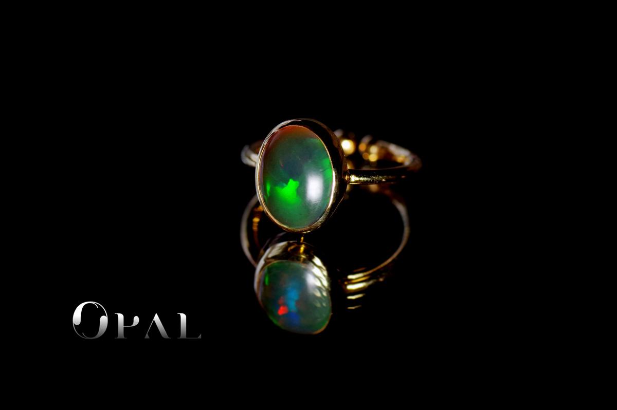New『Black Opal』の世界でひとつの天然石リングsilver925 + 22kgf