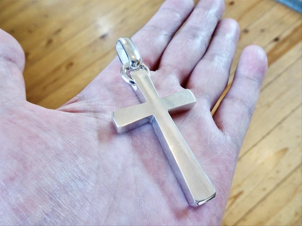 人気色 仁尾彫金『ビッグ、ブロッククロス』ハンドメイド250 | www