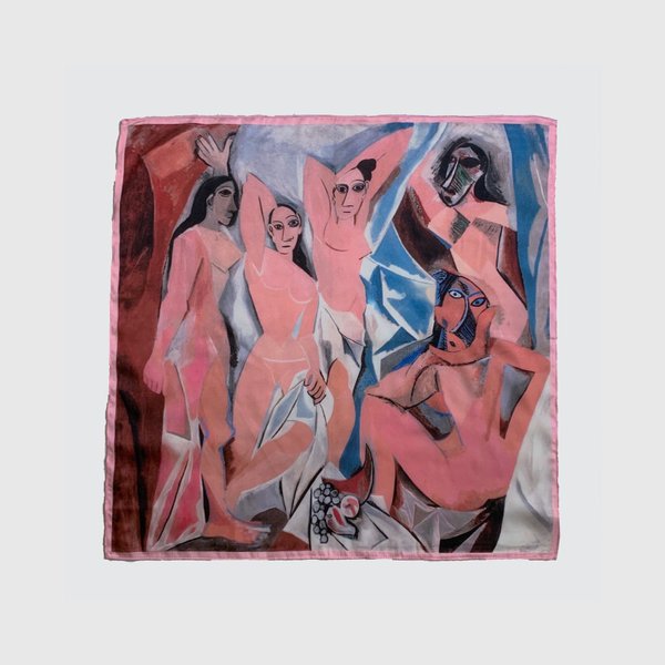 「アビニヨンの娘たち」ピカソ　世界の名画小判スカーフ